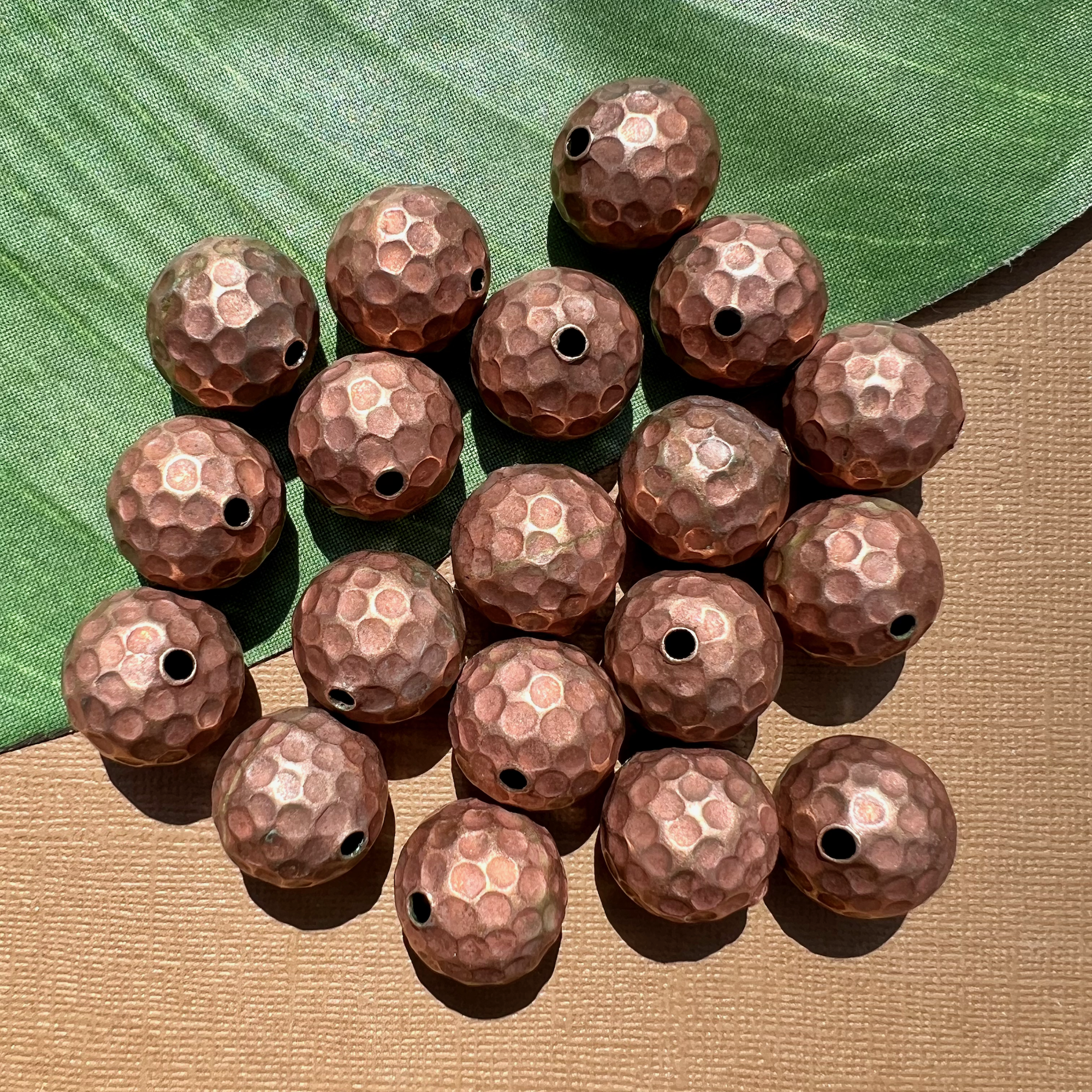 Nepal Copper 20mm Hammered Beads - 2 Pieces
