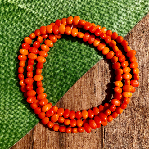 Orange Small Oval Beads - 150 Pieces