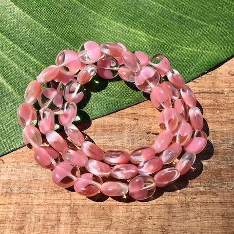 Pink & Clear Aspirin Beads - 50 Pieces
