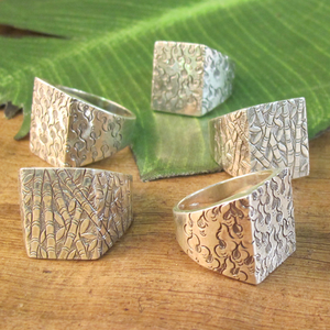 Sterling Silver Rings - Fire & Bamboo