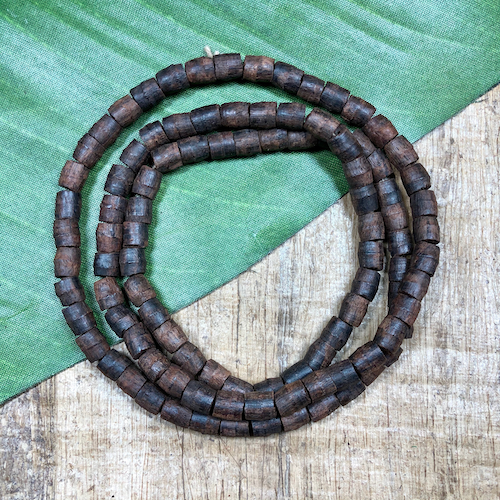 Dark Brown Barrel Beads - 100 Pieces