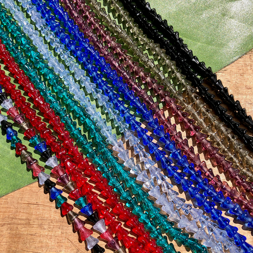 Purple Small Flower Cap Beads - 100 Pieces