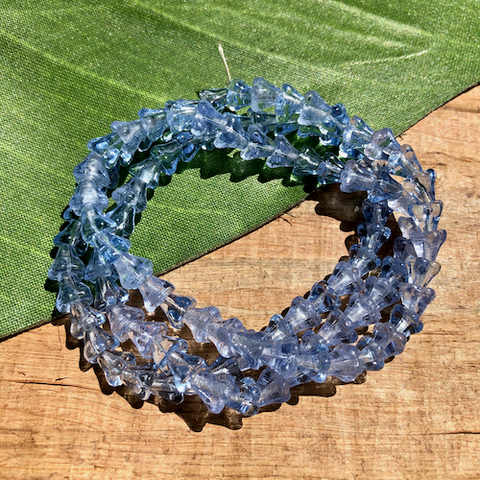 Light Blue Small Flower Cap Beads - 100 Pieces