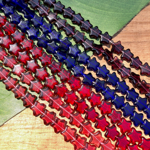 Blue Star Beads - 50 Pieces
