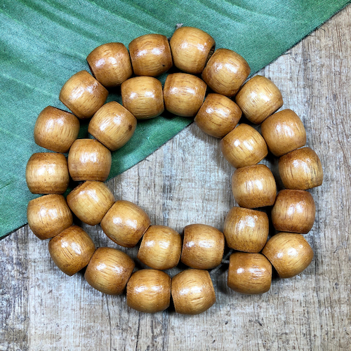 Tan Barrel Beads - 30 Pieces