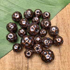 Hill Tribe Copper Golf Ball Beads - 1 Piece