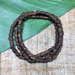 Dark Brown Tiny Oval Beads - 100 Pieces