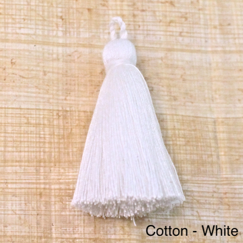 SALE - White Cotton Tassels