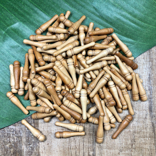 Candlestick/Bowling Pin Wood Beads - 60 Pieces