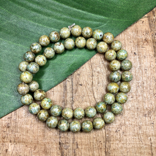 Sage Druk Beads - 75 Pieces