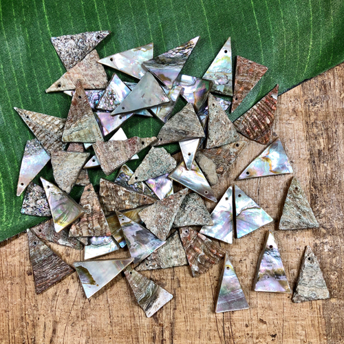 Abalone Triangle Pendants - 25 Pieces