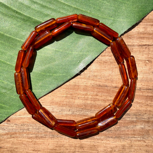 Amber Rectangle Beads - 30 Pieces