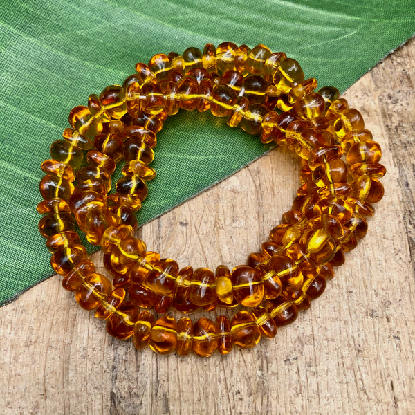 Amber Chip Beads - 125 Pieces