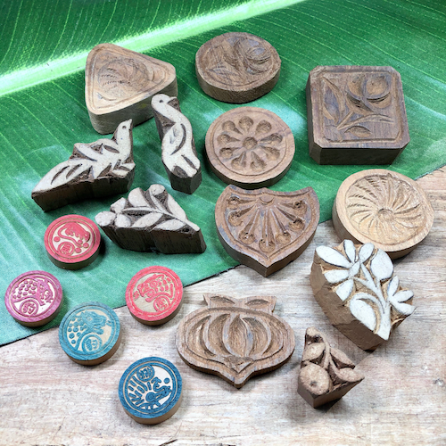 Assorted Wood Stamps - 17 Pieces