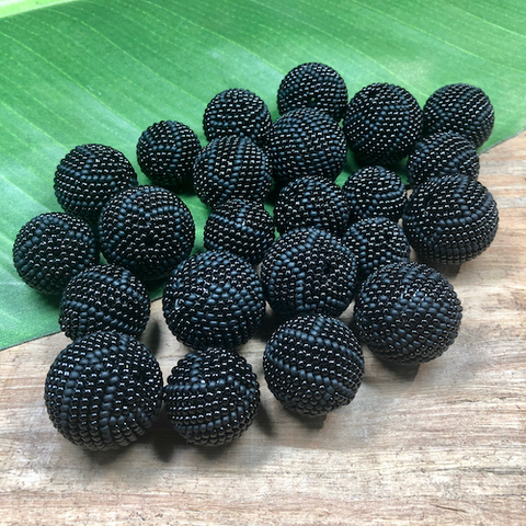 Black Matte & Shiny (Size 11) Beaded Beads