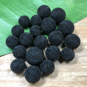 Black Matte & Shiny (Size 15) Beaded Beads