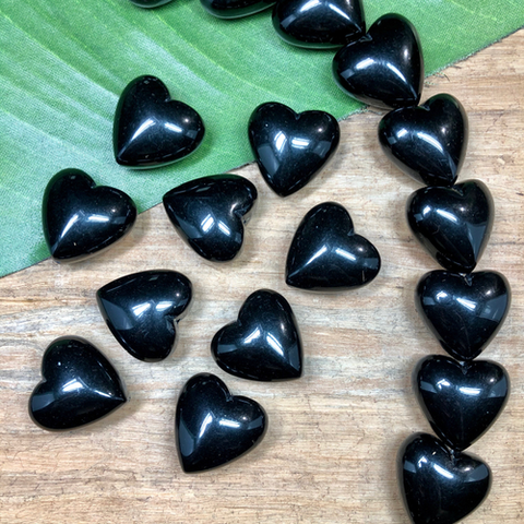 Black Puff Hearts - 9 Pieces