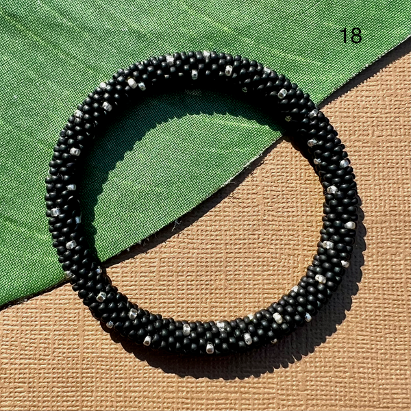 Obsidian Beaded Bangles