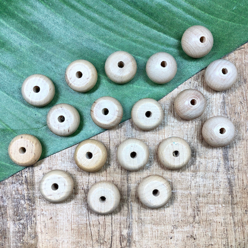 Blonde Wood Beads - 18 Pieces