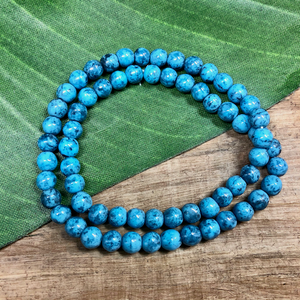 Blue with Black Splatter Beads - 100 Pieces