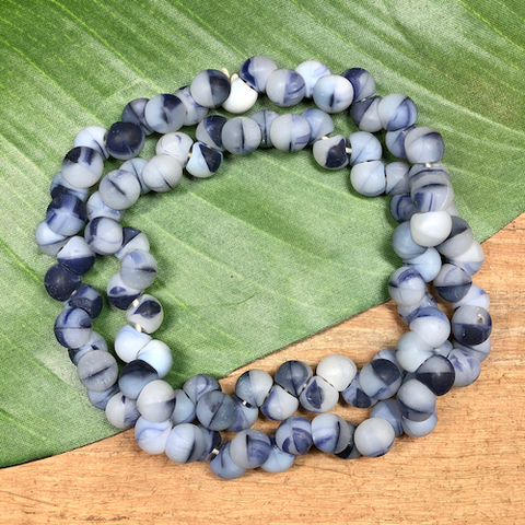 Blue & White Drop Beads - 100 Pieces