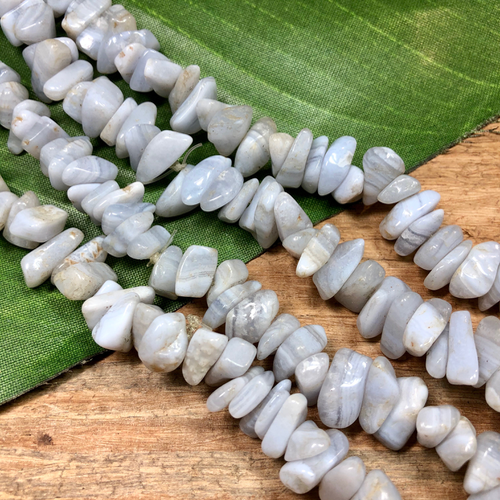 Blue Lace Agate Chips - 31" Strand