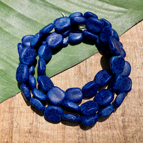 Matte Lapis Lazuli Look-Alike Square Beads - 50 Pieces