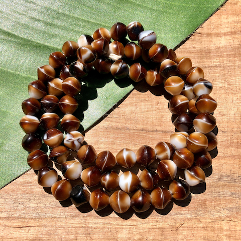 Brown Organic Round Beads - 75 Pieces