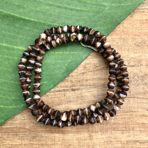 Tiny Brown and White Beads - 125 Pieces