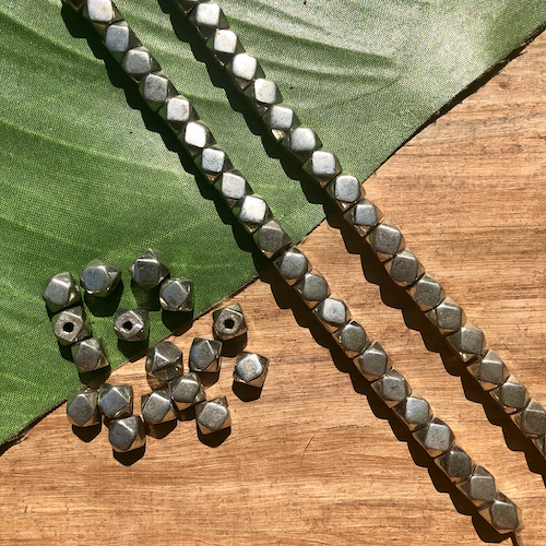 Cornerless Cube Metal Beads - 22 Pieces