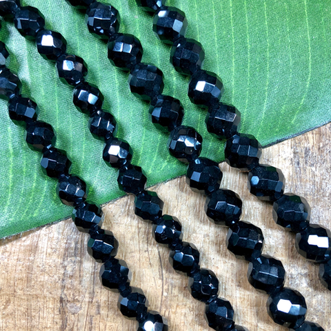 Vintage Crystal Beads Black 10mm & 12mm - 50 Pieces