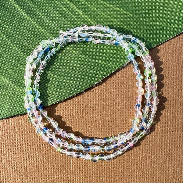Small 3 Sided Multi Colored Beads - 150 Pieces