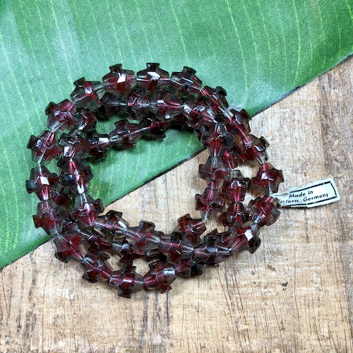 Funky Red & Clear 10mm & 12mm Beads - 50 Pieces