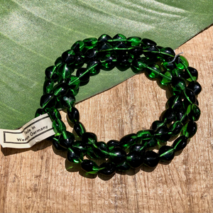 Green & Black Soft Diamond Beads - 75 Pieces