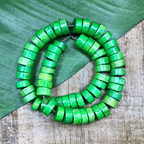 Green Rondelle Beads - 60 Pieces