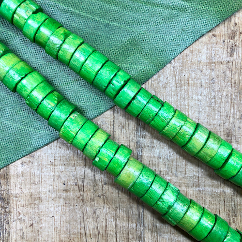 Green Rondelle Beads - 60 Pieces