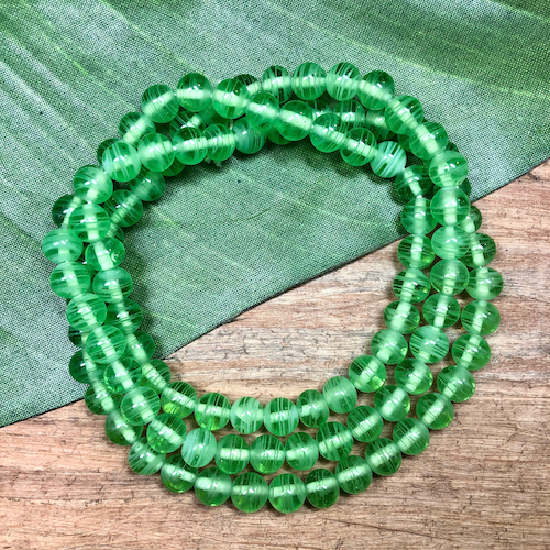 Green Round 7mm Beads - 100 Pieces