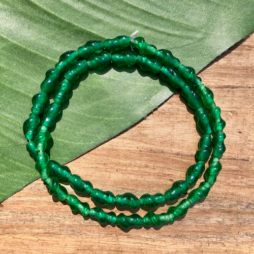 Small Green Twist Beads - 40 Pieces