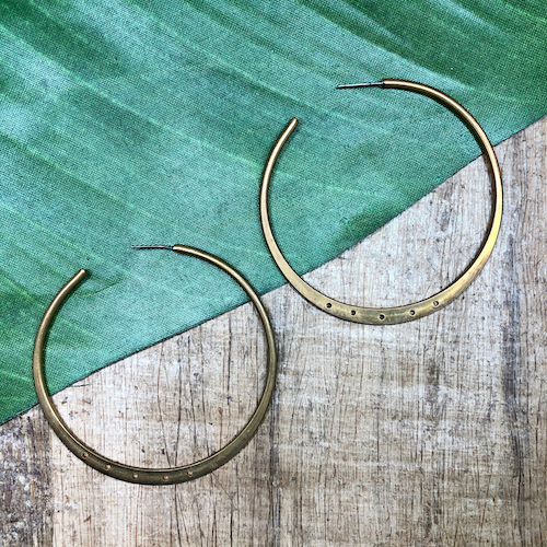 Brass Earring Hoops - 1 Pair