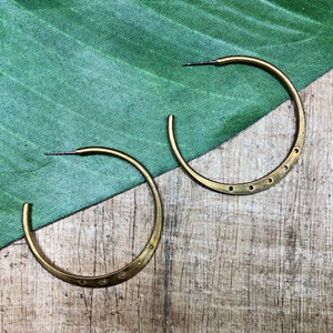 Brass Earring Hoops - 1 Pair