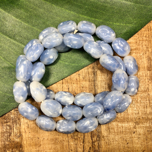 Icy Blue Ovals - 36 Pieces