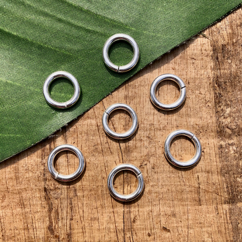 Hill Tribe Silver Plated Copper Jump Rings 14mm, 16mm, 18mm