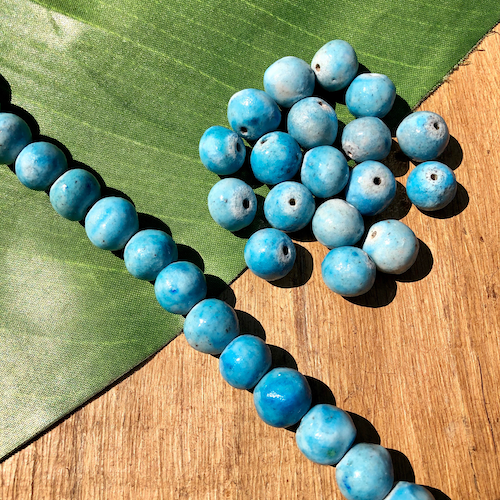 Light Blue Ceramic Beads - 18 Piece Lots
