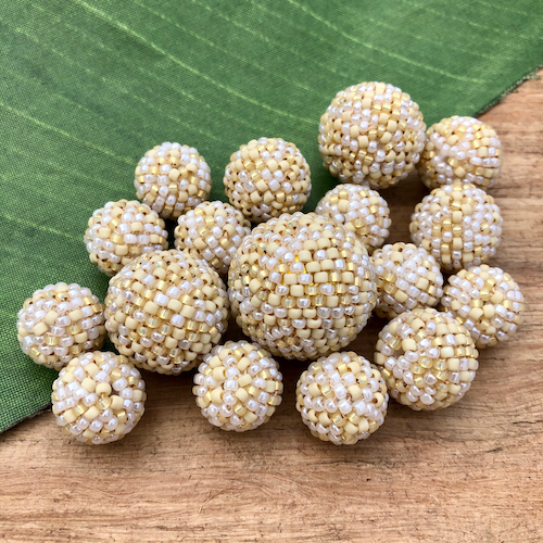 Linen Beaded Beads - Confetti