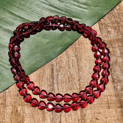 Magenta Heart Beads - 75 Pieces