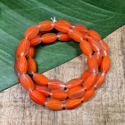 Orange Oval Beads - 40 Pieces