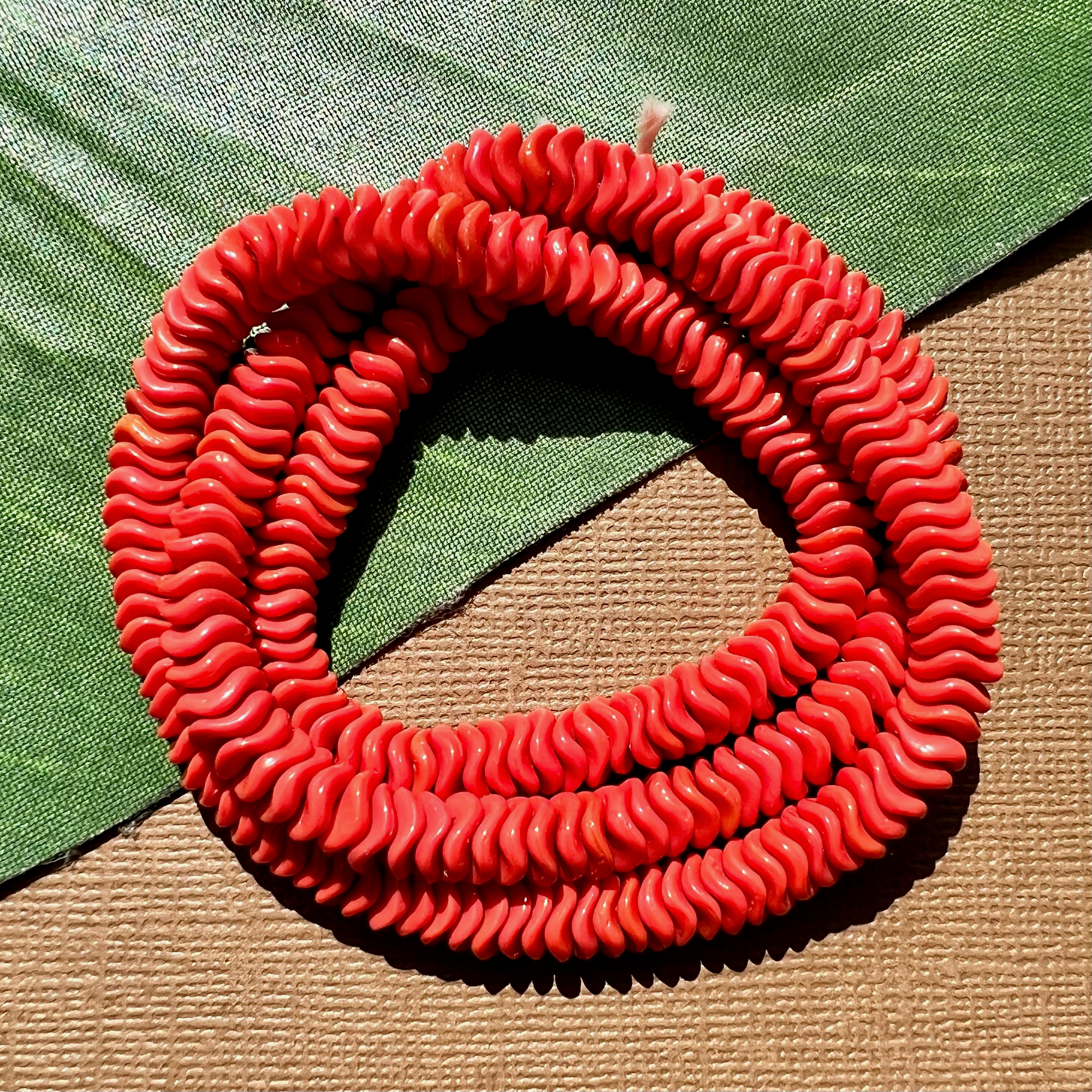 Orange Twisted Saucer Beads - 250 Pieces