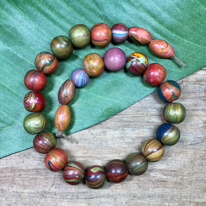 Colorful Painted Wood Beads - 20 Pieces