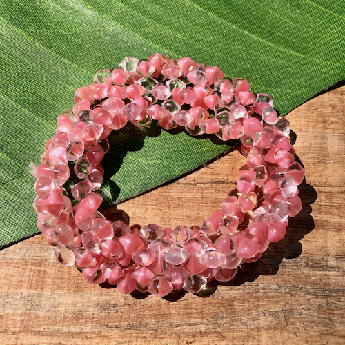 Pink & Clear Barbells Beads - 150 Pieces