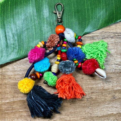 Pom Pom Keychains Bead Goes On